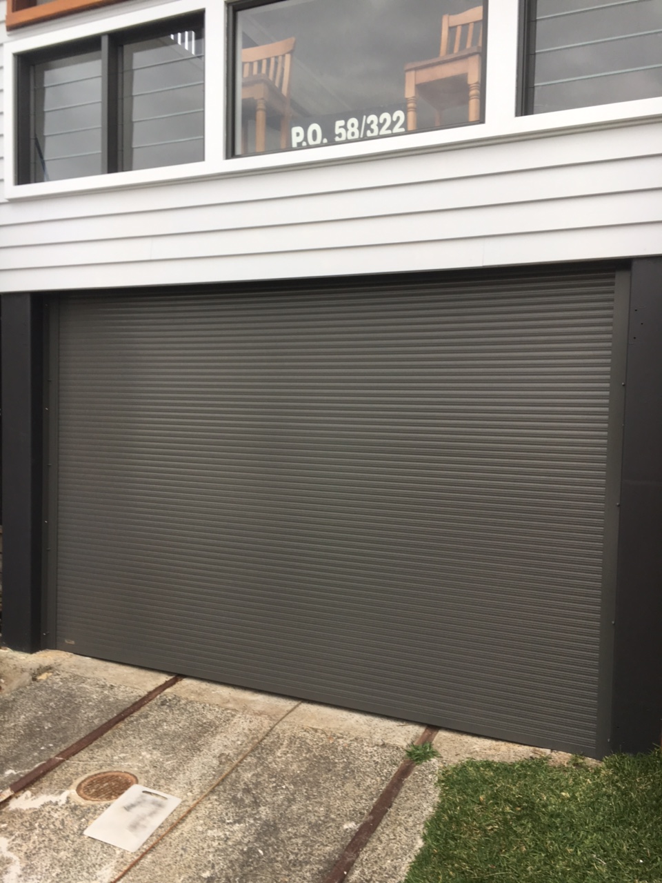 roller shutter on large boat shed
